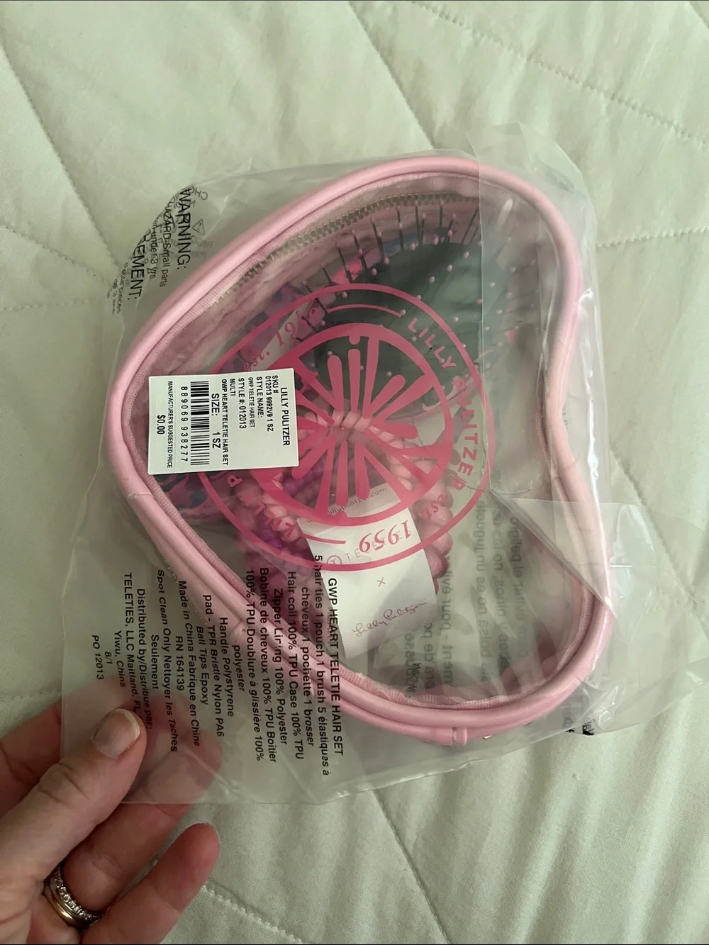 Lilly Pulitzer TELETIES hair ties heart set - new in packaging